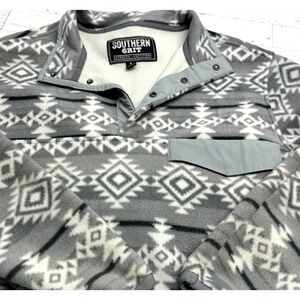 Southern Grit Authentic Outfitters Fleece Pullover Aztec Print Gray Size‎ SMALL